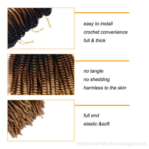 Factory 60 Roots Spring Twist Crochet Hair 8 Inch Passion Twist Pre-Looped Crochet Braids For Beauty